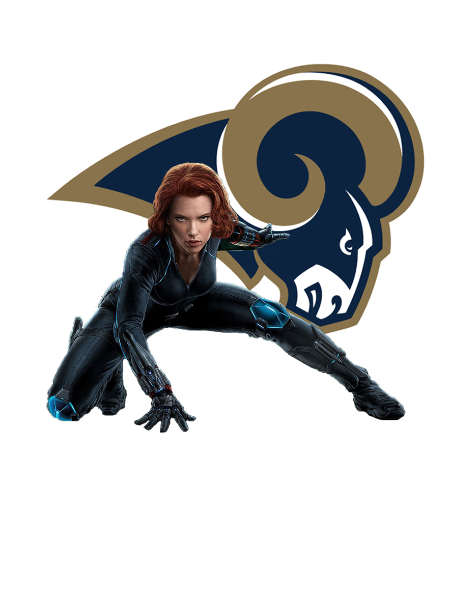 Los Angeles Rams Black Widow Logo vinyl decal